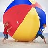 Giant Inflatable Beach Ball, Diameter 31.5 inches 80 cm, 39.4 inches 100 cm, 47.2 inches 120 cm, 59.1 inches 150 cm, 69.1 inches 200 cm Extra Large Inflatable Beach Ball Pool Toy Jumbo Beach