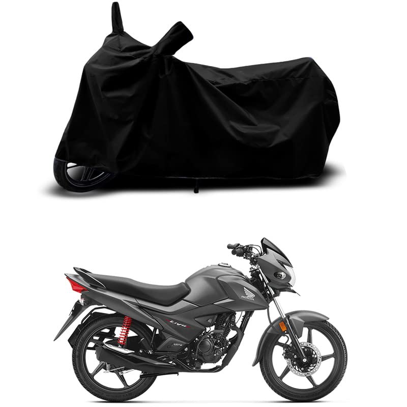 Image of 100% Scratchproof /UV-Rays /Heat Protection /Birds Dropping /Water Resistant /Dust Proof /Waterproof /Full Bike Scooty Two Wheeler Body Cover Compatible for Honda Livo Drum All Varients[Black]