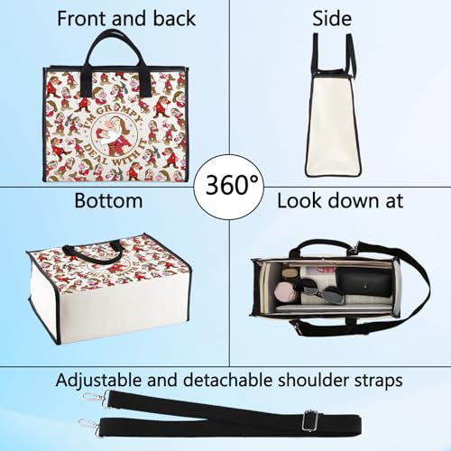 BWWKTOP Dwarf Grumpy Crossbody Bag Grumpy Inspired Gift I'm Grumpy Deal With It Shoulder Bag Seven Dwarfs Merch4