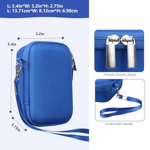 Image of Hard Travel Case for Sony ZV-1F / ZV-1 / ZV-1 II Digital Camera, Vlogger Camera Storage Holder Travel Bag with Zipper Mesh Pocket for Battery Pack, Charging Cable, USB Card, Blue