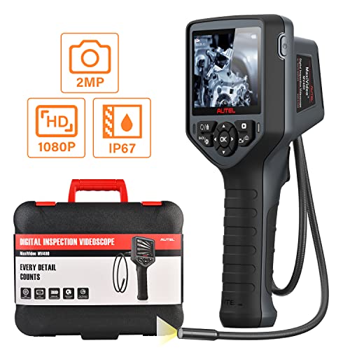 Autel MaxiVideo MV460 Digital Videoscope, 2MP 1080P Industrial Endoscope, Waterproof Inspection Camera with Full Color Screen, 1-Button Photo/Video, 10 Level Adjustable LEDs, 360Â°Rotation, 7 X Zoom