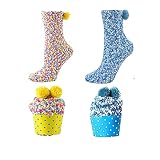 2 Pares Caja Regalo Navidad Calcetines, Divertidos Calcetines, Calcetines para Mujer, para Mujer Hombre cumpleaños térmicos Calcetines de Lana Cálidos...