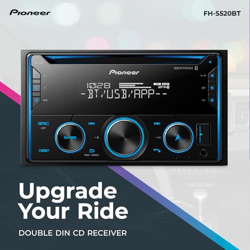 Pioneer FH-S520BT Double Din CD Receiver – Bluetooth, USB/AUX, FLAC, AM/FM Radio, 13-Band EQ, 50W x 4, Voice Control, Front, Rear/SW Selectable RCA Preouts by PIONEER - Image 2
