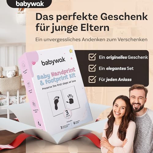 Baby Fußabdruck & Handabdruck Set – Stempelkissen Neugeborene | Abdruckset Baby | Pfotenabdruck Set Hund & Katze | Babygeschenke zur Geburt Mädchen Junge (0-6 Monate) 6
