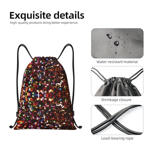 Drawstring Backpack Gym Cinch Bag Shining Sequins Foldable Draw String Sports Bag4