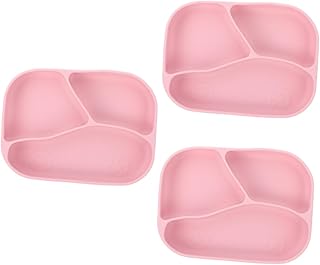 TOYANDONA 3 Pçs Placa De Silicone Infantil Pratos De Jantar Crianças Ventosa Placa Tigelas De Sucção Para Bebê Silicone Utensílio Resto Silicone Prato Dividido Prato De Comida De Silicone