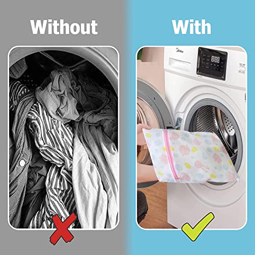 Image of Zollyss Mesh Laundry Bags, Washing Machine Wash Bags, Reusable And Durable Mesh Wash Bags For Delicates Blouse, Hosiery, Underwear, Bra, Lingerie Baby Clothes (5 Different Sizes), Multicolor