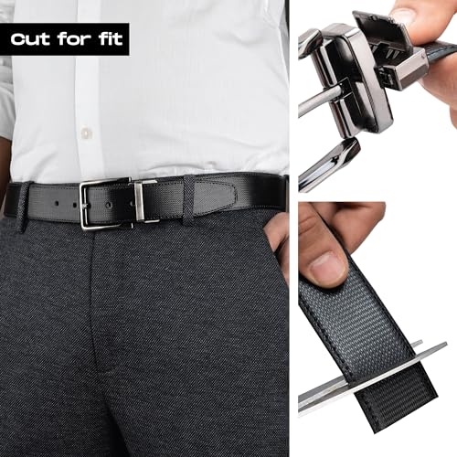 Image of DENIMHOLIC Reversible PU Leather Formal Belts For Men