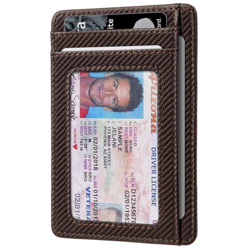 Image of RUNBOX Slim Minimalist Front Pocket RFID Blocking Leather Wallets for Men and Women Card Holder Wallets Gifts for men