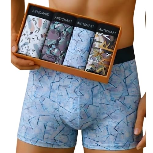 Image of Men's Airsoft Anti-Bacterial Trunks (Pack of 4) | Breathable Nylon | Sweat-Wicking Comfort | Everyday Regular Fit