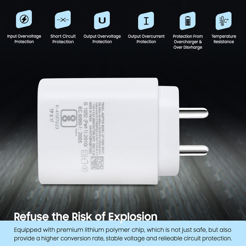 Image of Original 25Watt Adapter Compatible for Samsung Galaxy m14 5g Adapter Galaxy m14 5g