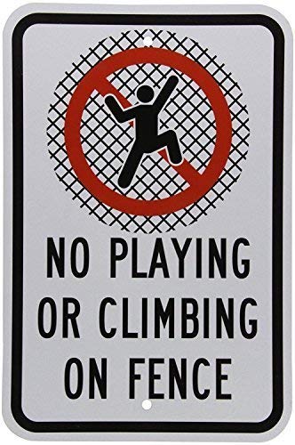 Rupert Gibsona No Playing Or Climbing on Fence Art Decor Tin Sign Home House Coffee Beer Drink Bar 8 x 12 Inch