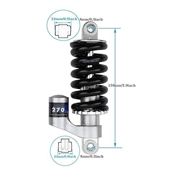 Amazon.co.jp: 150mm MTBリアショック コイルスプリング 調整