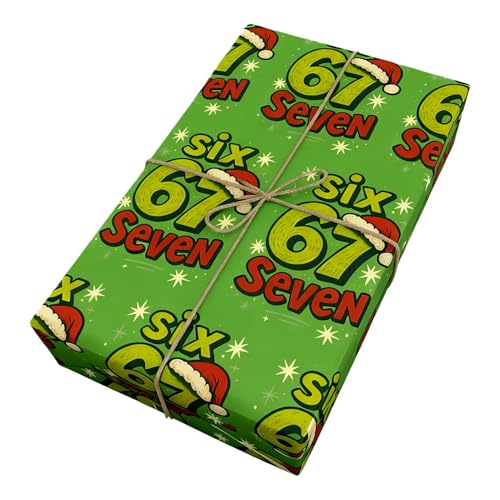Papel de regalo navideño, decoración navideña, divertido patrón vintage 67, papel de regalo para familiares, compañeros de trabajo, cumpleaños, festivales, fiestas, reuniones, eventos, rellenos de