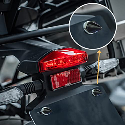Temzzer Spike License Plate Bolts Car Tag Screws Anti-Theft Car Plate Frame Fastenings For Most Motorcycle (Black) #TOP1