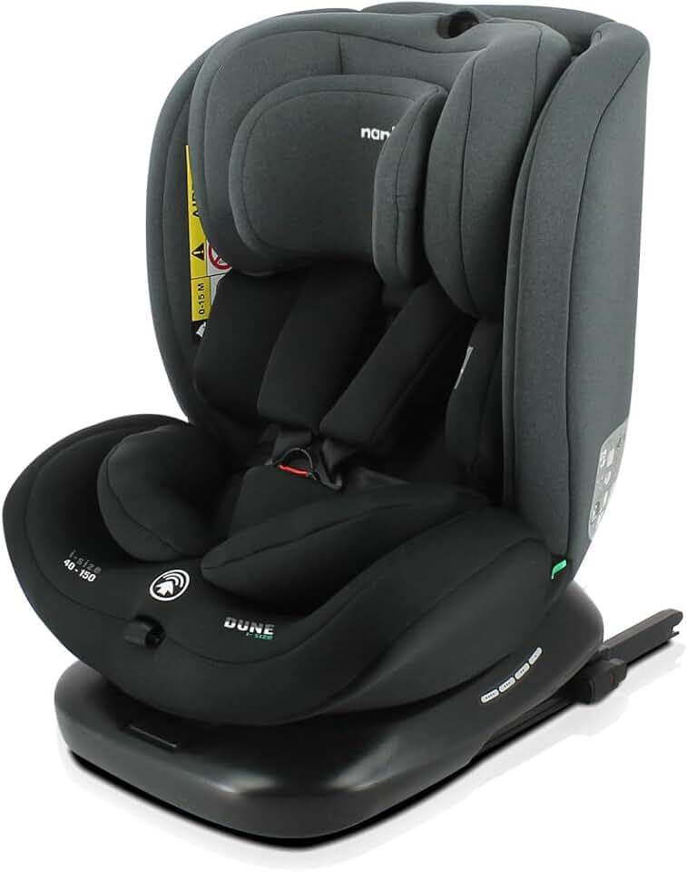 Nania - DUNE Silla de coche giratoria 360° Talla I 40-150 cm - Evolutiva desde el nacimiento hasta los 12 años aproximadamente - Grupo 0+/1/2/3 - Fijaciones isofix - Protectores laterales