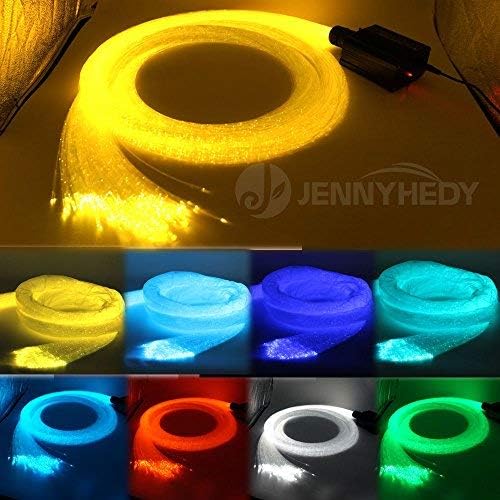 JennyHedy 16W Flash Point RGBW Fiber Optic Curtain Light 300pcs 1.0mm 3m(9.8ft) Waterfall Sensory Light kit +28key Remote Control