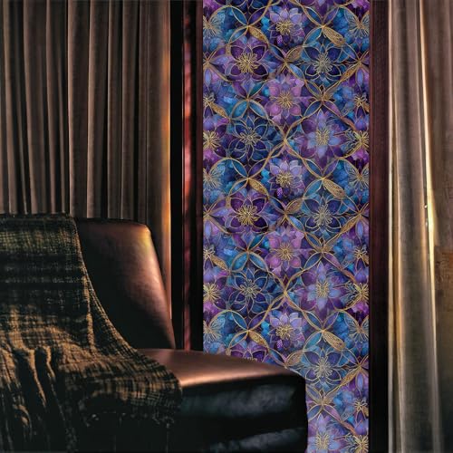 Vinilo decorativo de ventana azul púrpura de 40x300 cm miniatura 2