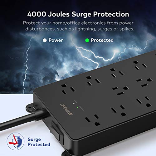 Image of TROND 13 Widely-Spaced Outlets Expansion with 4 USB Ports & TROND Ultra Thin Extension Cord with 2 USB-A and 1 USB-C Port