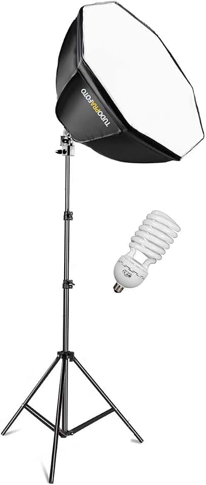 Kit Fotografico Softbox Octabox 60cm + Tripé de Iluminação - 110v