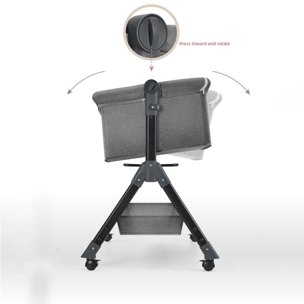 Culla da Comodino 3 in 1 da Viaggio con Rete Traspirante | Colore cachi, letto portatile regolabile, ideale per neonati e bambini
