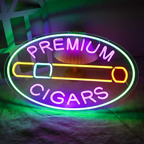 Image of Large Size Cigars Neon Sign for Smoke Tobacco Business Display,Dimmable Neon Lights for Cigar Lounge.Smoke Shop Light.(Purple).