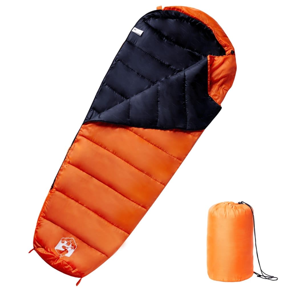 Mumienschlafsack für Erwachsene Camping, 190T Polyester mit PP Füllung, x, Jahreszeiten, mit Kapuze, Reißverschluss, Aufbewahrungstasche für Wandern Reisen Outdoor Zelt