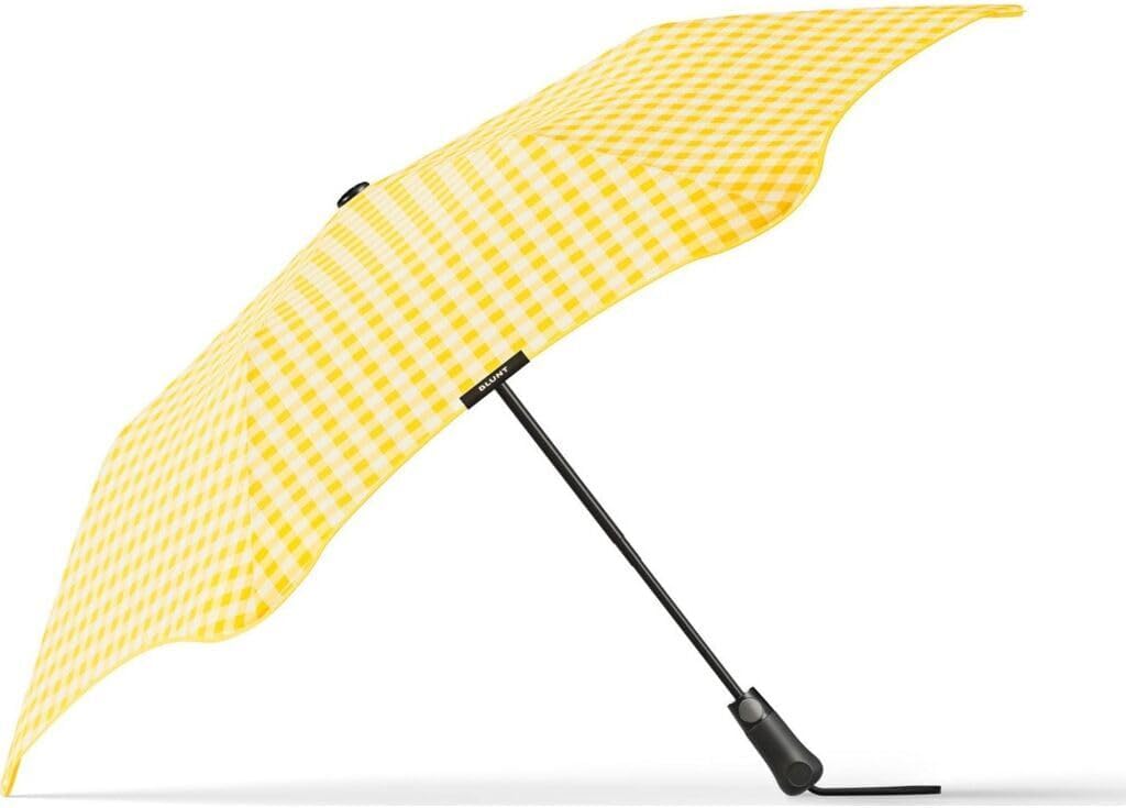 BLUNT Metro Windproof Travel Umbrella - 39" Compact Umbrella for Wind and Rain, Portable, Heavy Duty, UV Protection - Lemon & Honey