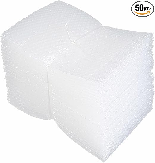 50 Pcs Bubble Pouch Wraps, 6''x8'' Clear Bubble Out Bags for Packing, Double Walled Cushioning Bags for Shipping, Storage and Moving