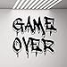 bdpq_ GAME OVER Vinilos decorativos para el dormitorio Decoración del hogar Niños Chicas Habitación Pegatinas de pared Gamer Videojuego Vinilos de vinilo Mural PS4 83x80 cm