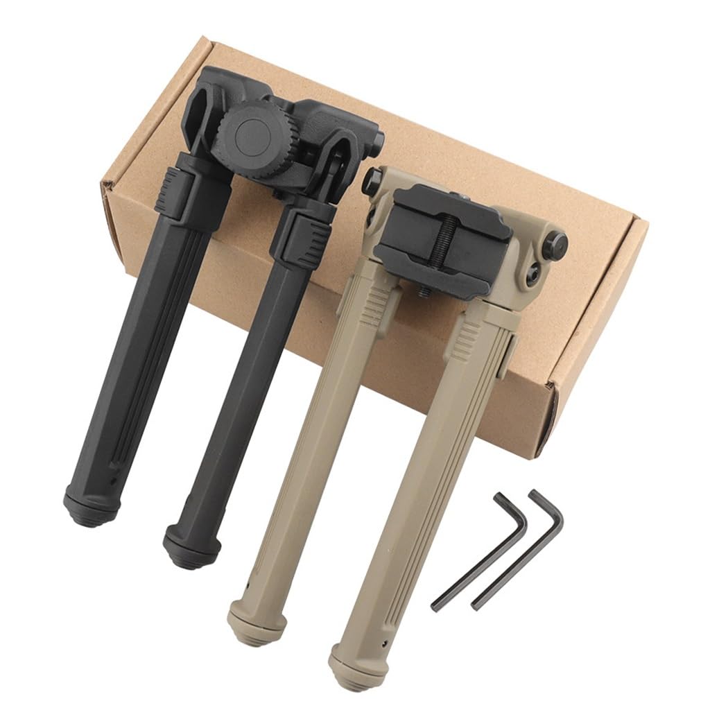 Bipied Tactique Portable, Léger Et Réglable, De 7,5 À 10,6 Pouces, for La Chasse en Plein Air, avec Adaptateur De Montage(BK - Rail Mounts)
