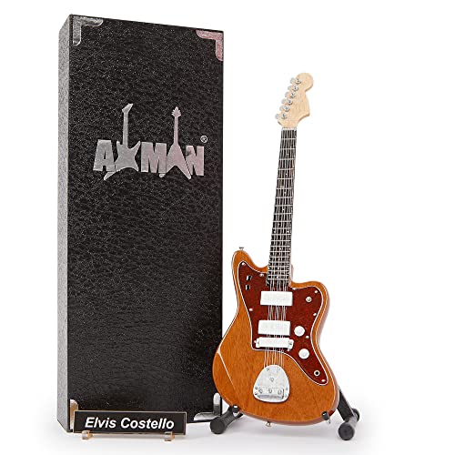 Axman Elvis Costello – Réplique de guitare miniature - Les Beatles, Paul McCartney, John Lennon, RIngo Starr, George Harrison Axman Elvis Costello – Réplique de guitare miniature