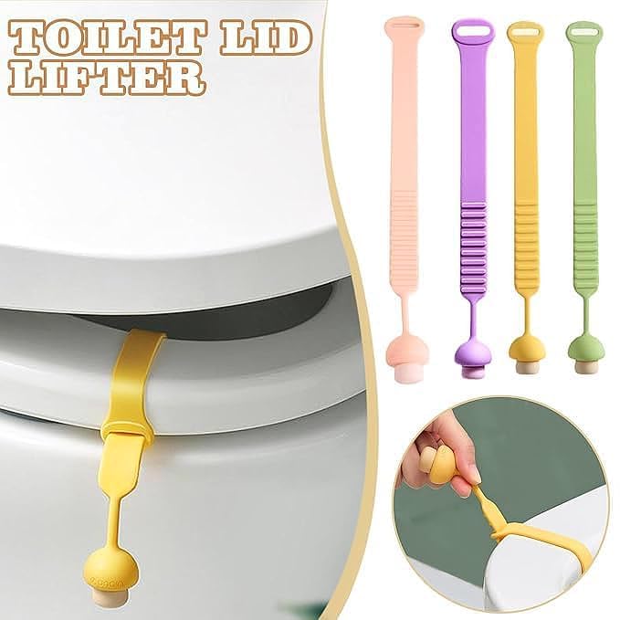 2Pcs Toilet Seat Lifter For Bathroom Accessories | Silicone Toilet Seat Cover Lifter | Reusable and Washable Toilet Seat Lifter Avoid Direct Contact with Cover & Seat (Multicolor) 1