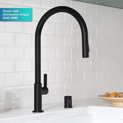 Miniatura 294 de Kraus KPF-2820MB OLETTO SOLA MANEJO DE COCINA DE COCINA DOWN DOWING, 17 PULGADA, NEGRO MATE Mate negro,Negro / acero inoxidable negro sin