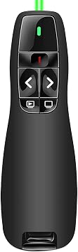 Wireless Presenter Green Light, 2.4GHz PPT PowerPoint Clicker Presentation Remote Presentation Pointer Slide Advancer for Mac, Computer, Laptop