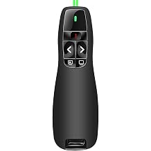 Wireless Presenter Green Light, 2.4GHz PPT PowerPoint Clicker Presentation Remote Presentation Pointer Slide Advancer for Mac, Computer, Laptop