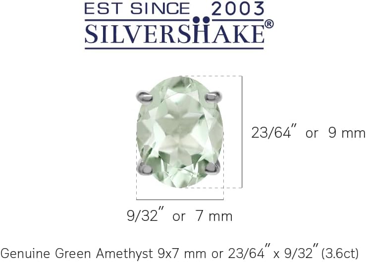 Silvershake 9X7mm Oval Shape Birthstone Gemstones White Gold Plated or Yellow Gold Plated 925 Sterling Silver Stud Business Attire Earrings Jewelry for Women