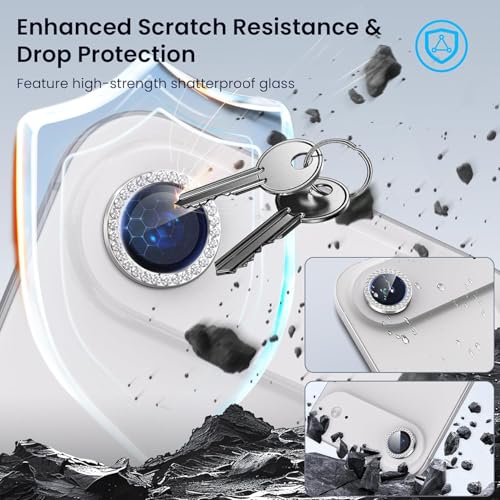 Image of Lensarmor Compatible With Cloud White Diamond iPhone Air Camera Lens Protector - 9H+ Tempered Glass with Diamond Coating, Scratch Resistant, Premium iPhone Air Accessories, Flash-Friendly Lens Cover