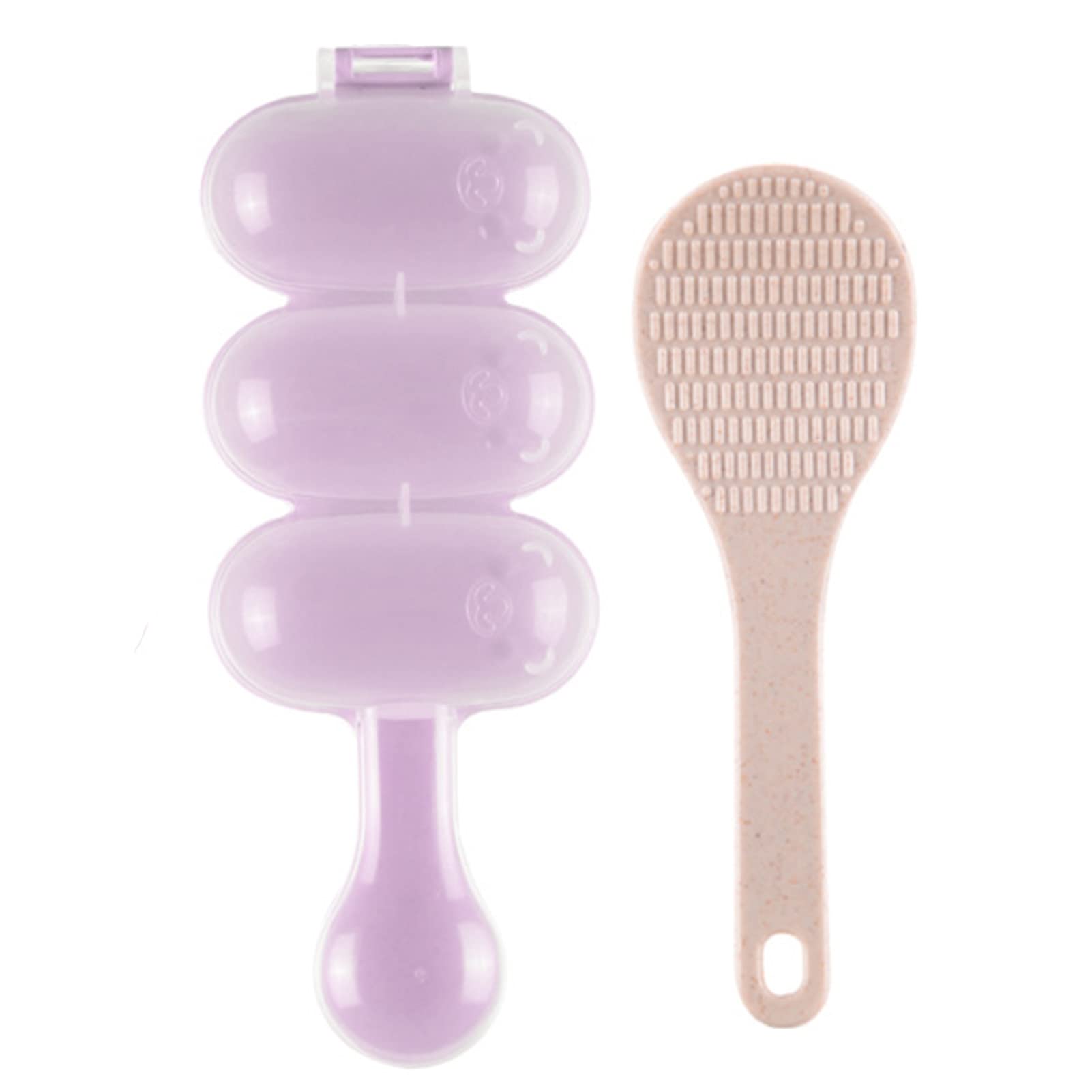 Rice Ball Mould Shaker Onigiri Mold Ball Shaped Kitchen Tools Shakers for Shake DIY Lunch with a Mini Rice Paddle (Purple)