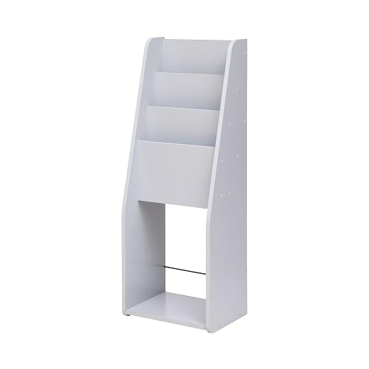 Iris Ohyama, Tür - Zeitschriften, Broschüren, Magazin, Präsentationsständer, Bücherständer,3 Fächer, Design, Mehrfachnutzen, Büro, Eingang, Wohnzimmer, Schlafzimmer - Magazine Rack Slim MR-S - Grau