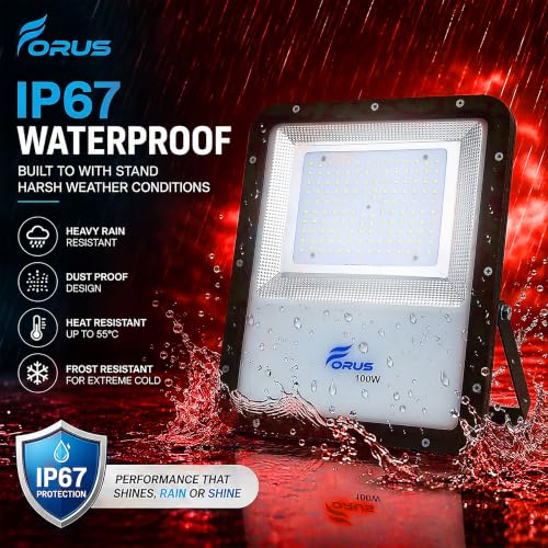 Image of Forus 100W Red Color Flood Light Outdoor LED Waterproof Decorative Focus Lamp for Home Garden Events Security Terrace Landscape Pathway Building Festival Stage Party Celebration Lighting - 1 Pc