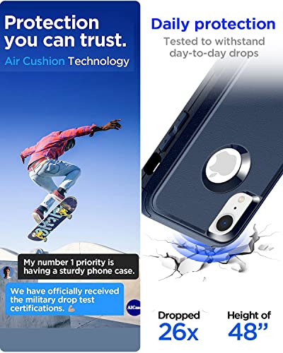 Aicase Rugged Case For Iphone Xr,Heavy Duty 3-Layer Pocket-Friendly Durable Military Grade Protection Shockproof/Drop Proof Protective Cover For Iphone Xr 6.1”_2 #TOP3