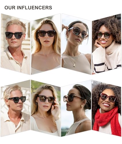 SOJOS Classic Polarized Square Sunglasses Womens Mens Retro Thick Chunky Stylish Women Shades SJ23082