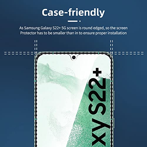 Image of NEW'C 3 Pack Designed for Samsung Galaxy S22+ / S22 Plus, Screen Protector Tempered Glass, Case Friendly Anti Scratch Bubble Free Ultra Resistant