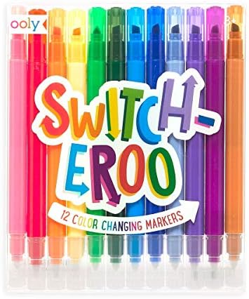 Ooly, Switch-eroo Double Sided Color Changing Markers, Drawing and Coloring Tool for Kids and Adults, Cool and Fun Pens for Creative Projects, Gift Idea for Boys and Girls, Pack of 12 Vibrant Colors