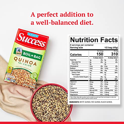 Image of Success Boil-In-Bag Quinoa,Quick Tri-Color Quinoa,12-Ounce Box,(Pack of 6)