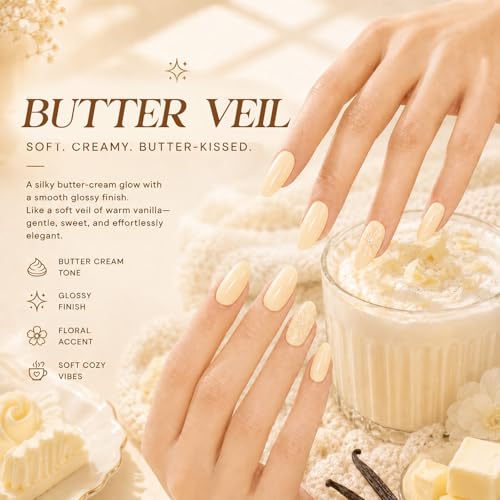 Image of Beetles Butter Veil Yellow Jelly Gel Nail Polish, 15ML Butter Yellow Gel | Sheer Gel Polish Base Color Nail Concealer Translucent Effect Soak Off UV DIY Nail Art Manicure Gift for Women