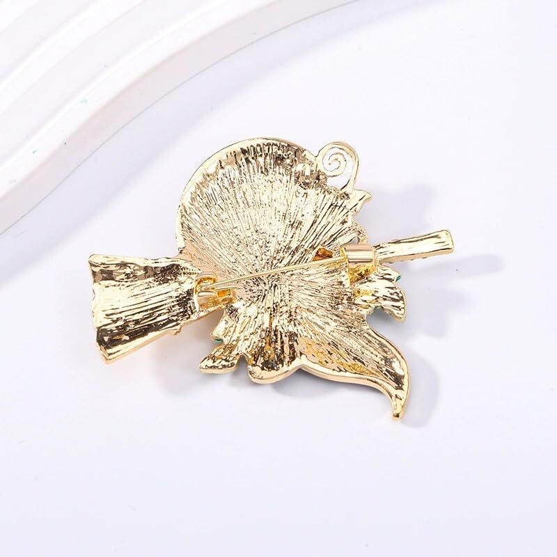 Image of Christmas Brooch Pins Crystal Christmas Tree Snowflake Jingle Bell Reindeer Enamel Brooches Holiday Party Gift for Women