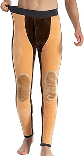 Youthful flying Calzas Térmicas Gruesas para Hombre Calzoncillos Largos Ropa Interior con Forro Polar Pantalones de Capa Base(Size:XXL,Color:Amarillo)