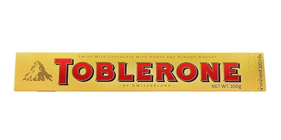 TOBLERONE SWISS MILK CHOCOLATE WITH HONEY AND ALMOND NOUGAT 6 X 100 G BARS by Toblerone